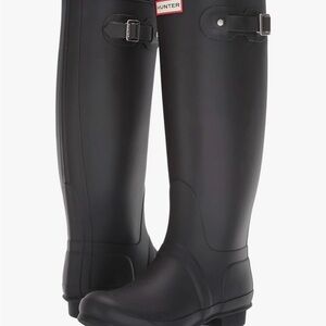 Hunter Women's Original Tall Wide Rain Boot, Black, 9